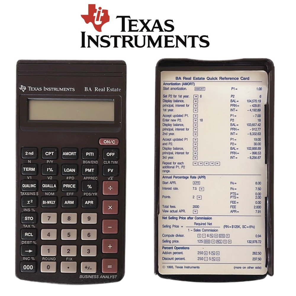 Texas Instruments Business Analyst‎ Real Estate Business Compact Case Calculator